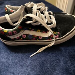 Vans Multi Colored Flower Design Like New